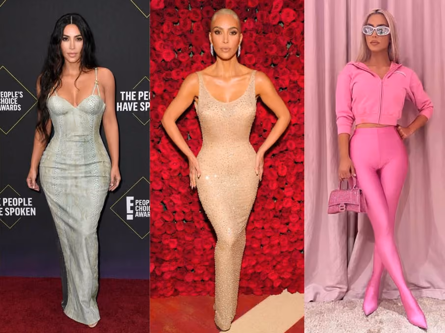 A recente transformação de Kim Kardashian, que se aproxima cada vez mais do padrão de magreza